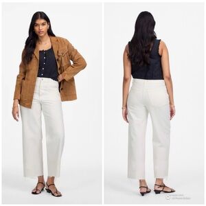 Madewell Pure White Low-Slung Baggy Crop Jeans Size 32 NWT
